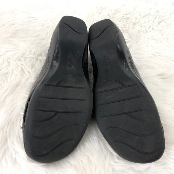 Clarks 8.5 M Womens Brown Croc Print Comfort Clogs Shoes - Picture 8 of 8